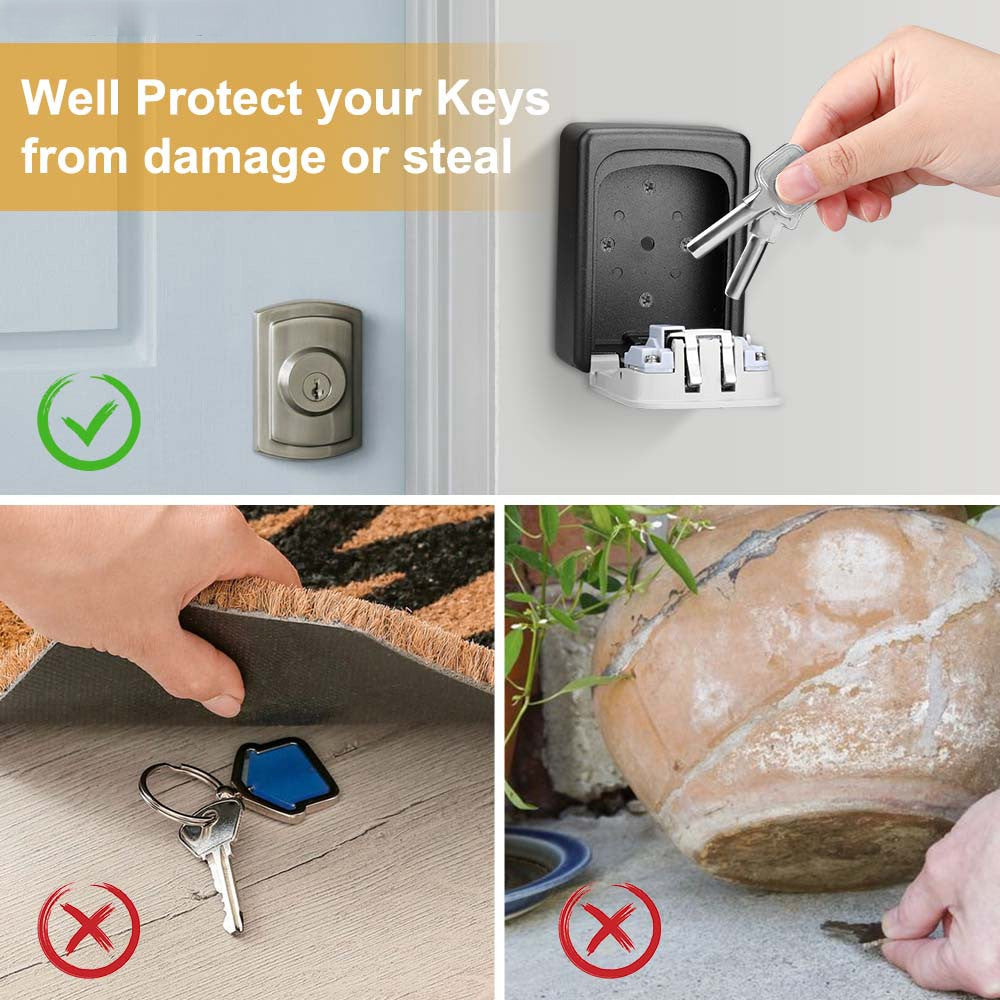 Wall-Mounted Key Lock Box – Zinc Alloy, 4-Digit Combination, Weather-Resistant