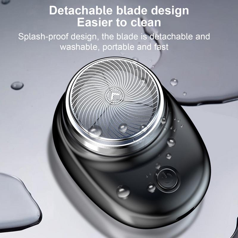 Detachable waterproof blade design of the mini shaver with splash-proof features for easy cleaning.
