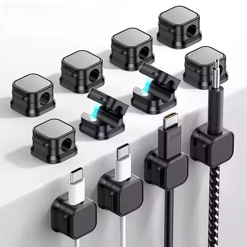 Magnetic Cable Organizer Clips – 12 Pack Desk Wire Management Holders