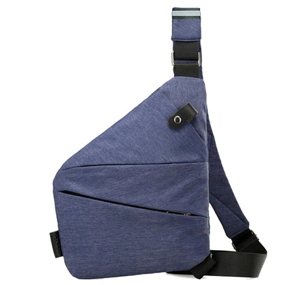 Navy Blue waterproof men's chest bag with crossbody strap shown on white background