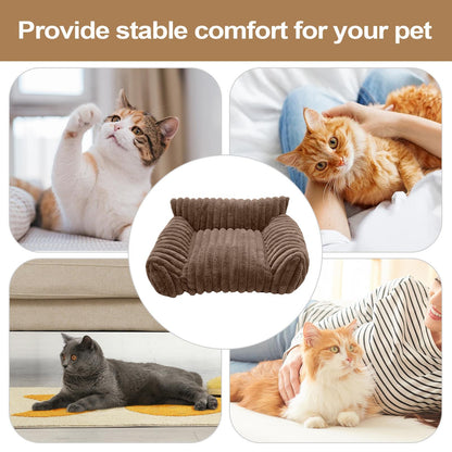 Pet furniture with cats using it and text 'Provide stable comfort for your pet'.