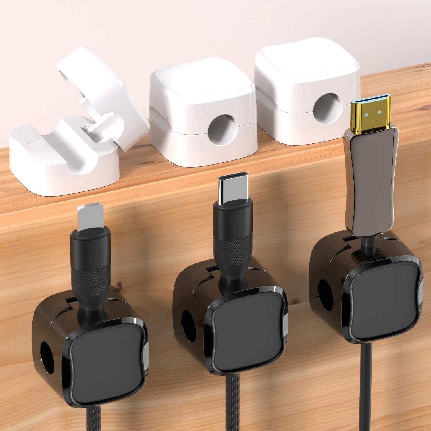 Magnetic Cable Organizer: Desktop & Wall Holder