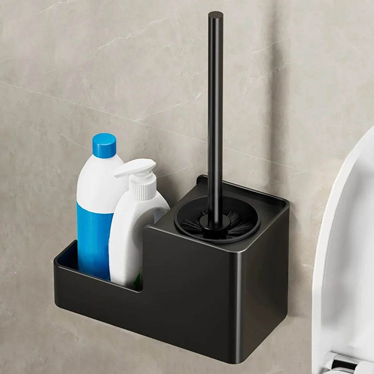 Aluminum Toilet Brush Set - Wall & Floor Cleaning Essential