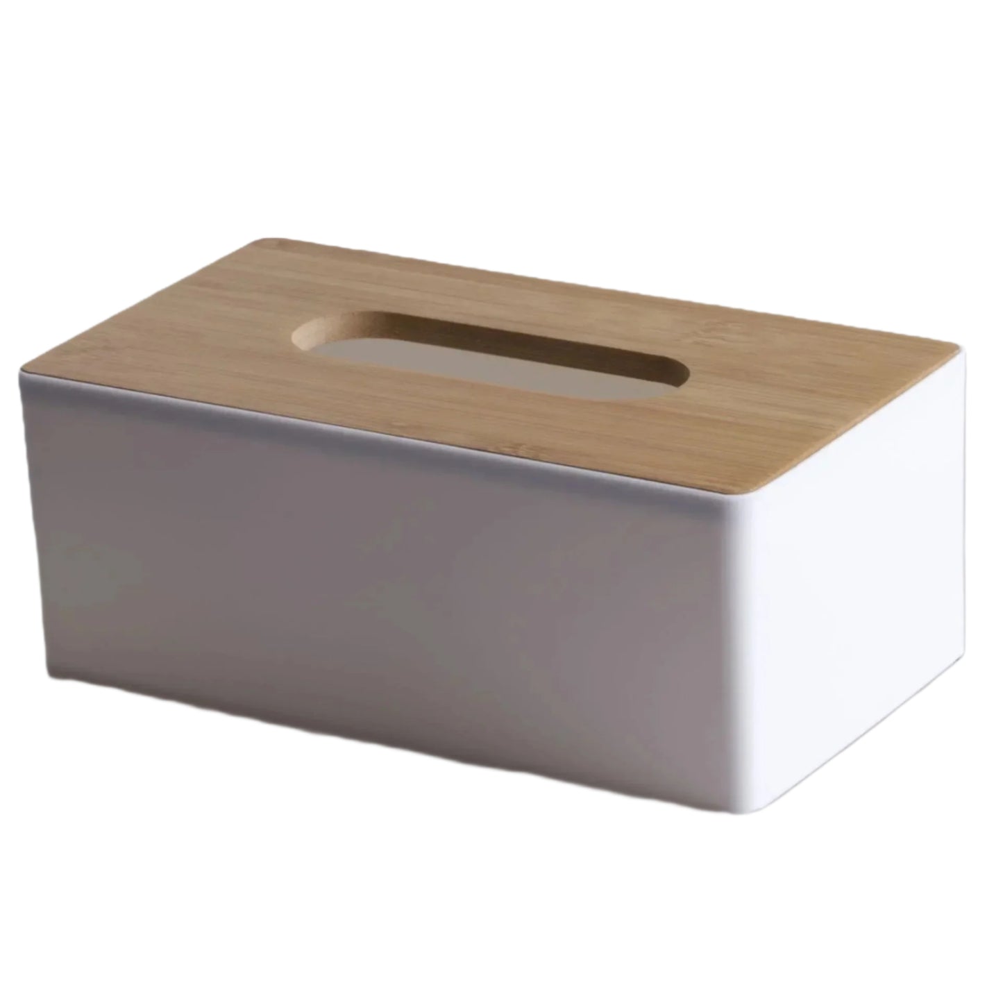 Bamboo Tissue Box Holder - Solid Wood Napkin Storage