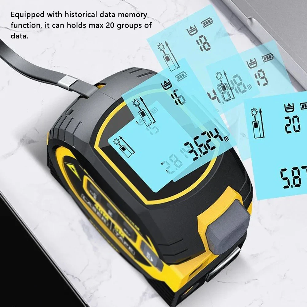 3in1 Laser Rangefinder Tape Measure with LCD & Backlight