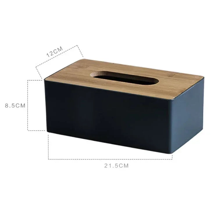 tissue box size 21.5 x 12 x 8.5 cm with bamboo lid